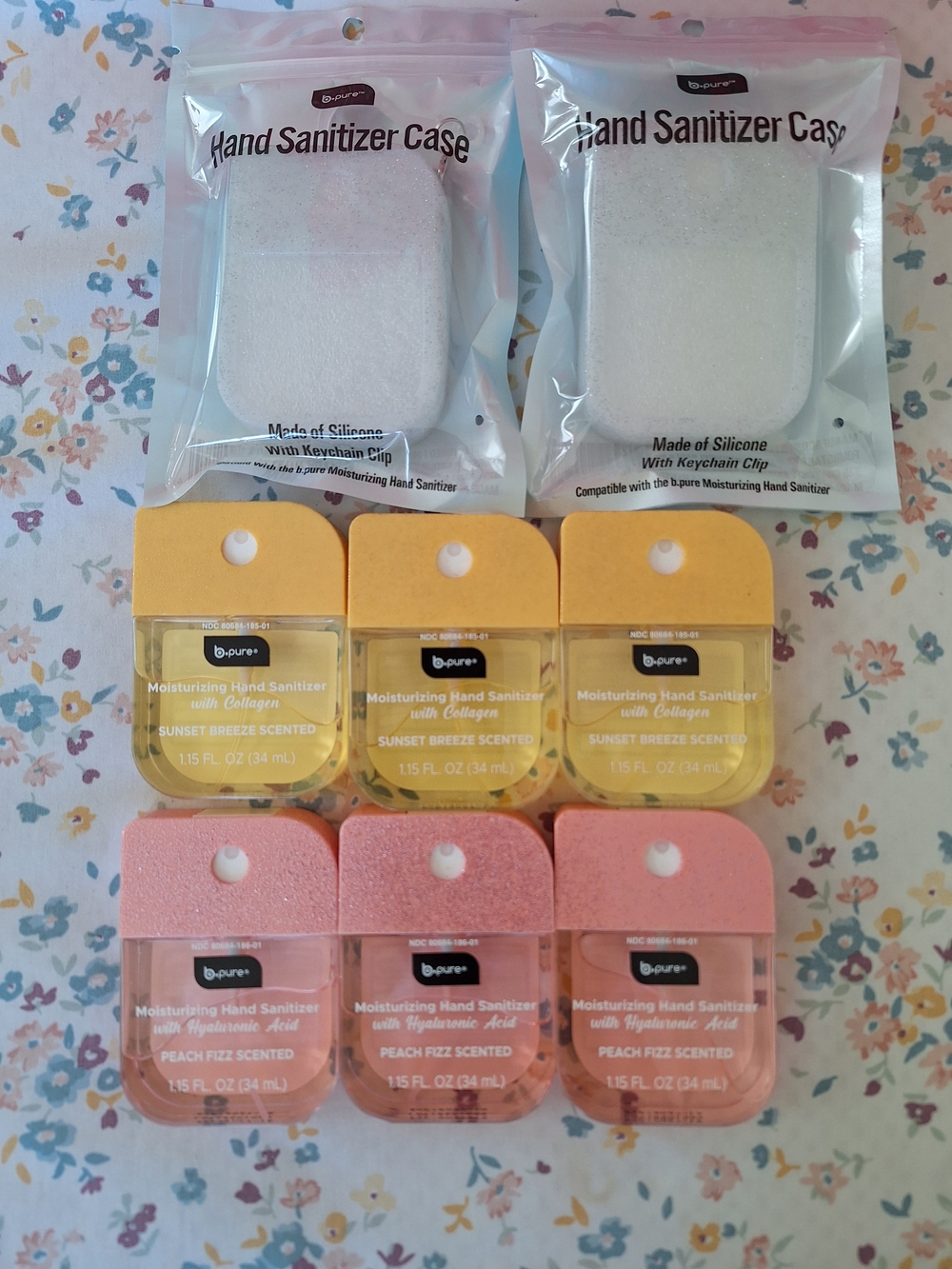 Moisturizing Hand Sanitizer Trio with Silicone Case - Peach & Sunset Breeze